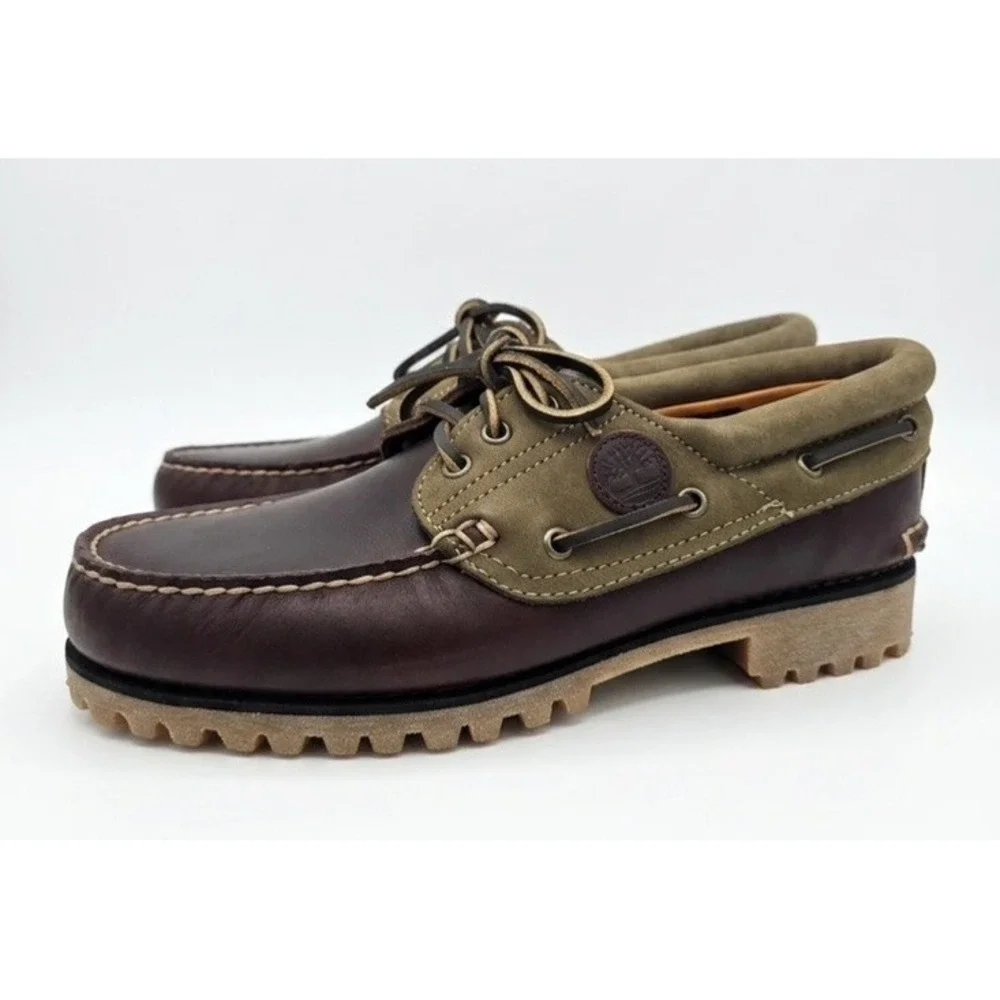 Timberland Authentic Boat Shoe  TB0A2PDQ Burgundy Full Grain Leather Men's 9.5